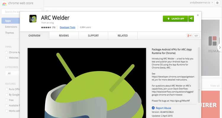 ARC Welder is a Chrome app that permits you to run your Android apps no matter